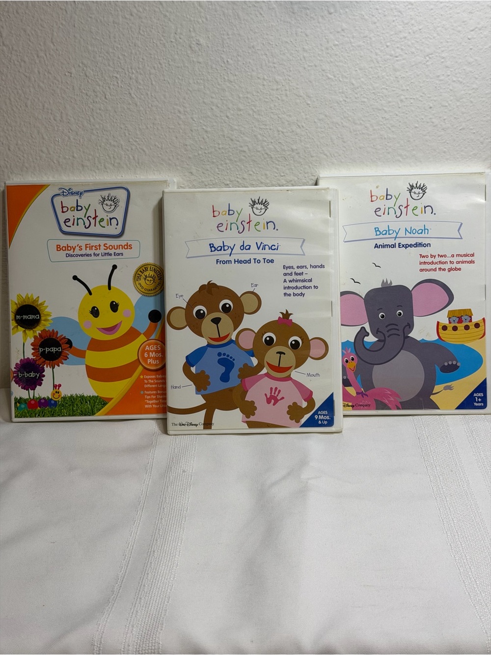 Baby Einstein DVD Lot 3 Toddler- Baby da Vinci, Baby Noah, Baby’s First Sounds